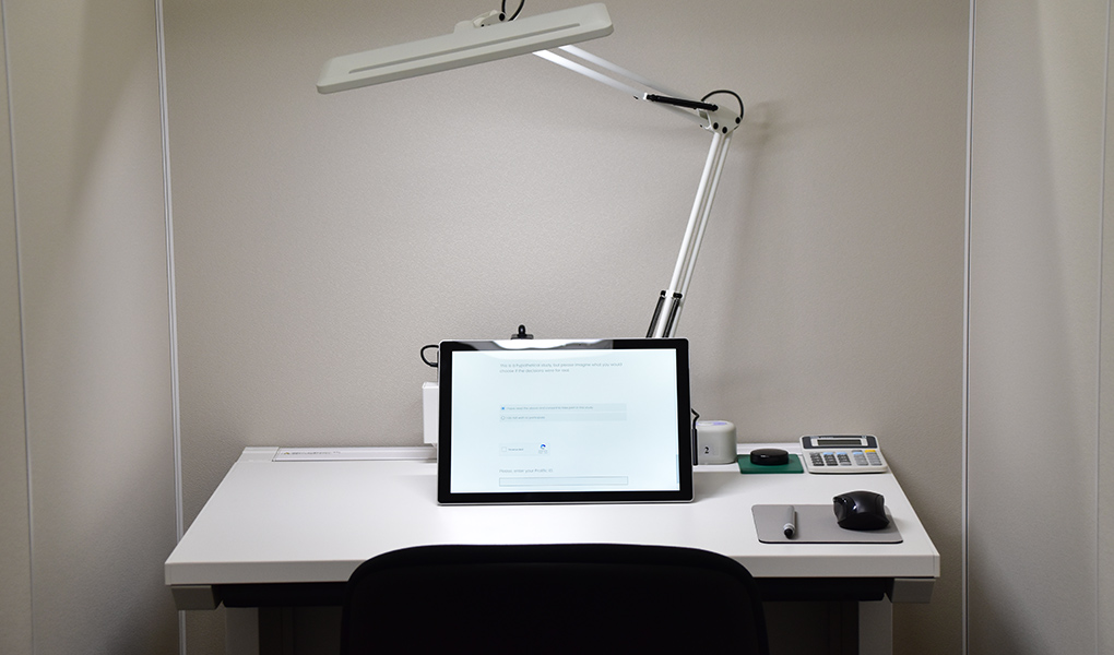 A booth in ICS Xlab